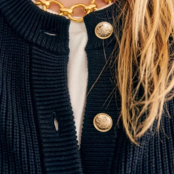 Women’s Ribbed Button Cardigan Sweater - Sezane - Picture 4 of 11